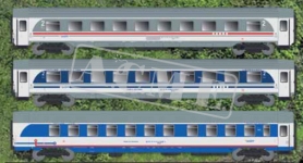 ACME 55379 - H0 - 3-tlg. Set Personenwagen Euronight Zagreb-Salzburg, HŽ, Ep. VI - Set 1